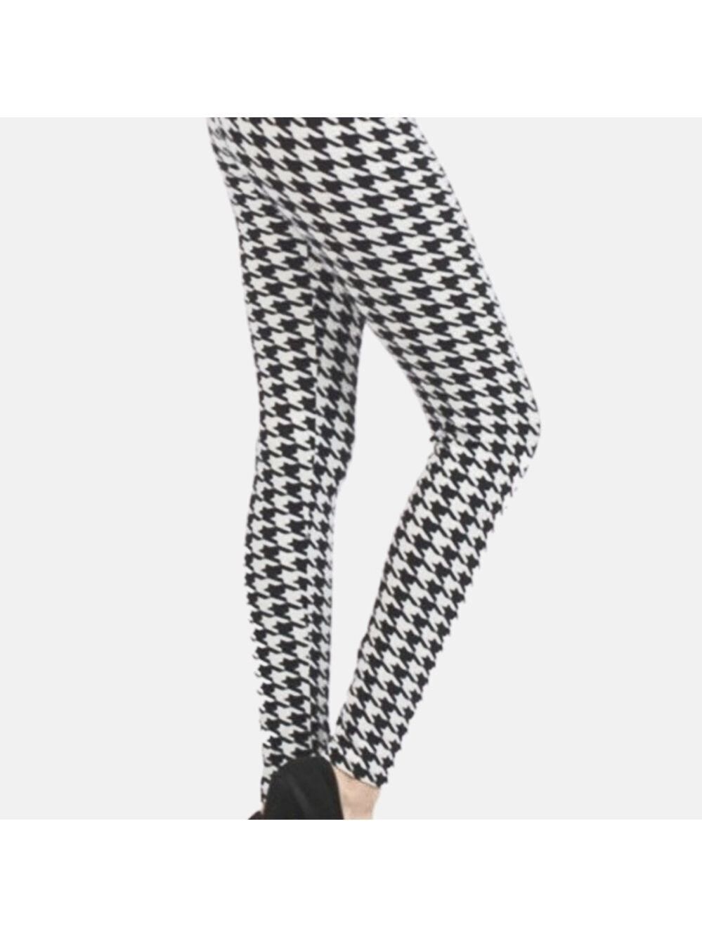 LEGGINGS DEPOT Houndstooth Design Full Length Leggings Size 12 NWT